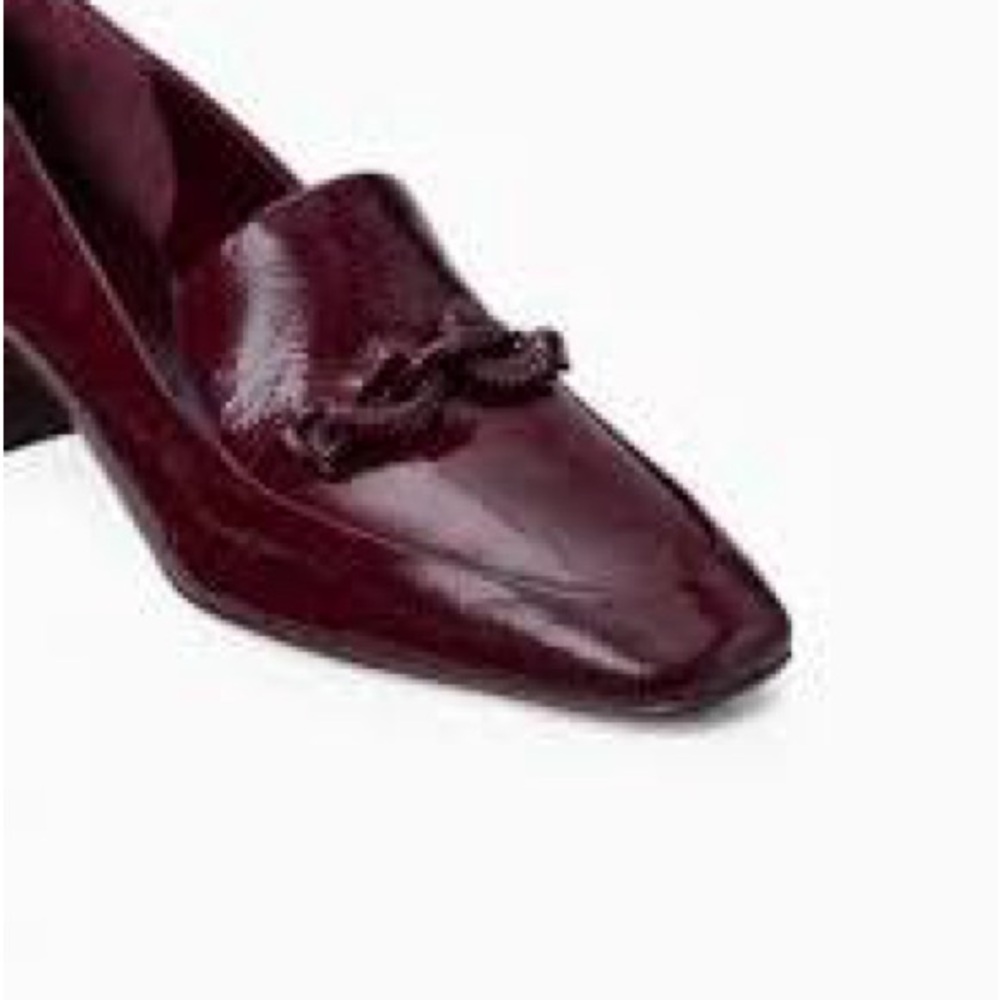 Tory Burch JESSA HEELED LOAFER in Burgundy Size 6 - never worn - Picture 2 of 6